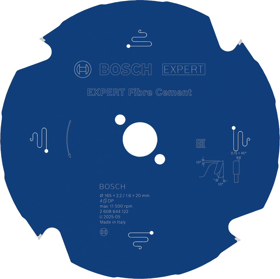 BoschEXPERT 纤维水泥圆锯片 165mm。